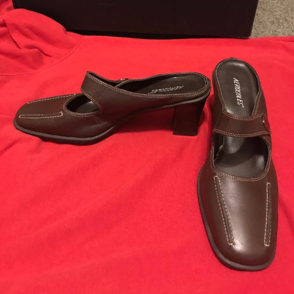 Aerosoles, brown slip-ons